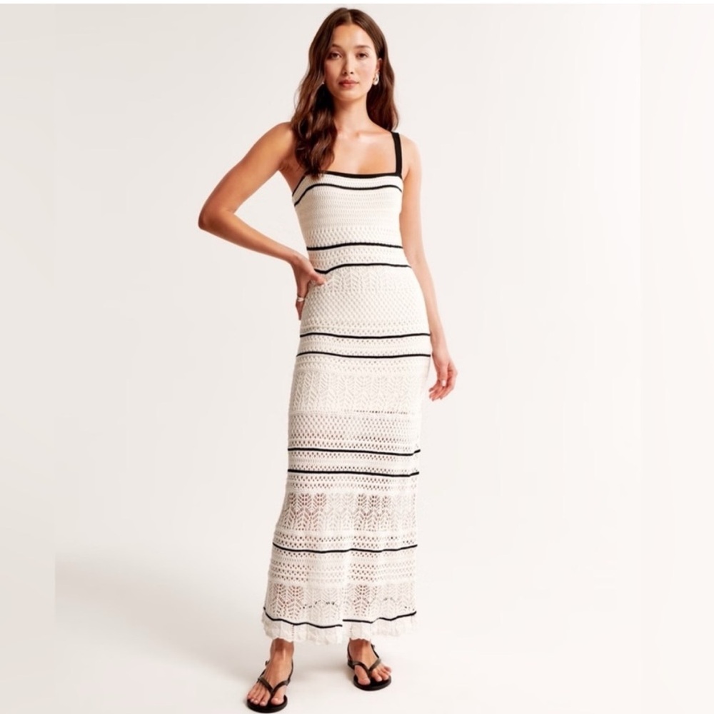 Abercrombie Crochet-Style Maxi Dress - Size Medium Petite